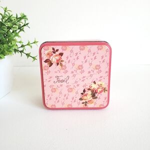 VTG Jewelry Authentic Fossil Floral Tin Watch Presentation Tin Empty Box 2004